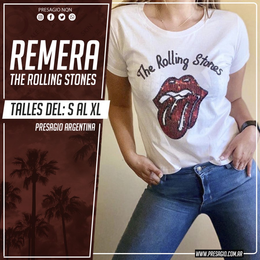Remera Rolling Stones Lentejuelas